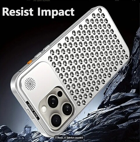 iPhone 15, 15 Pro, Promax Uyumlu Gövde Koruyucu Metal Soğutma Öz - Görsel 4