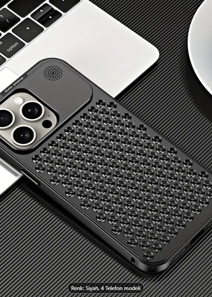 iPhone 15, 15 Pro, Promax Uyumlu Gövde Koruyucu Metal Soğutma Öz - Görsel 2