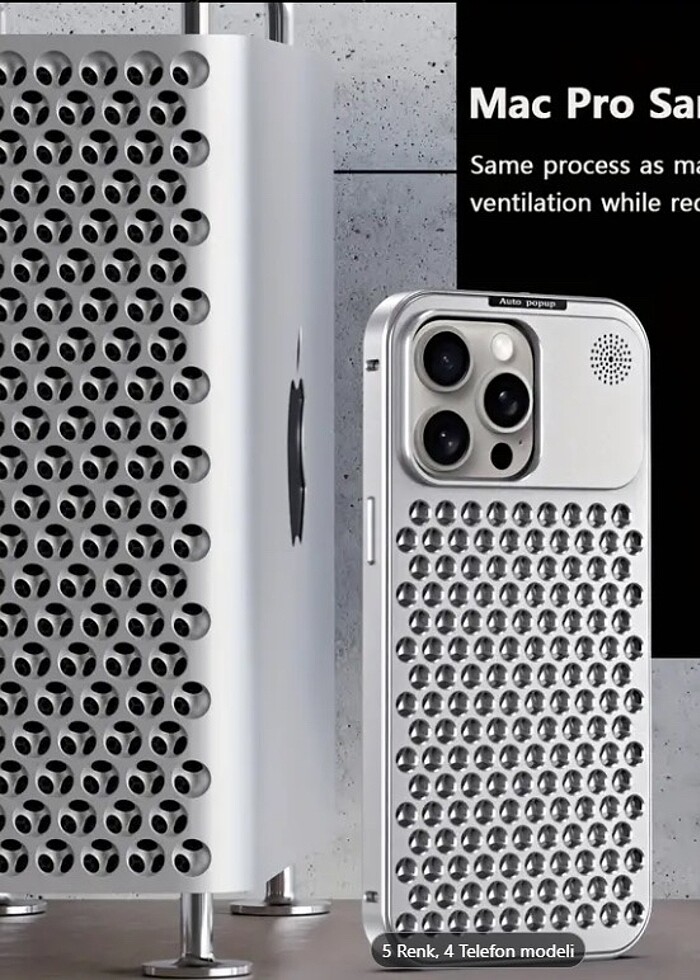 iPhone 15, 15 Pro, Promax Uyumlu Gövde Koruyucu Metal Soğutma Öz - Görsel 3