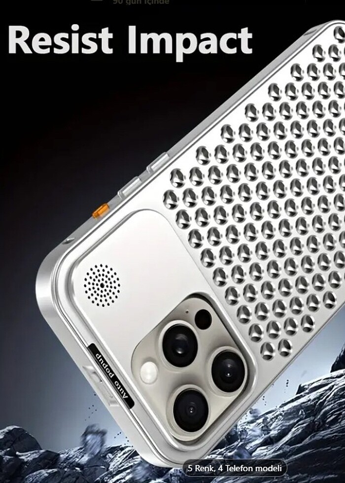 iPhone 15, 15 Pro, Promax Uyumlu Gövde Koruyucu Metal Soğutma Öz - Görsel 4