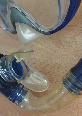 Mavi Elastik Bantlı Dalış Maskesi ve Şnorkel - Görsel 2