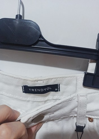 38 Beden Beyaz Midi Boy Regular Fit Kadın Kot Pantolon