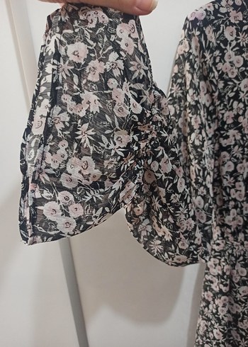 LC Waikiki Uzun Kollu, Fırfırlı Midi Bohem Elbise