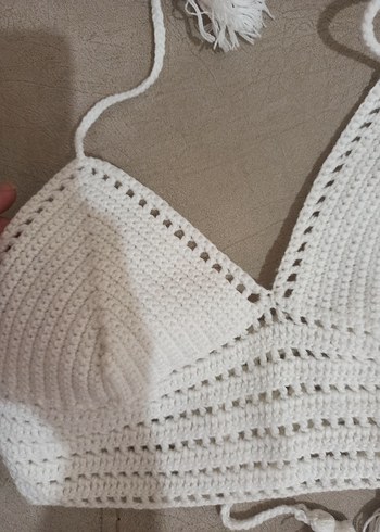 Beyaz Bohem Mini Bralet