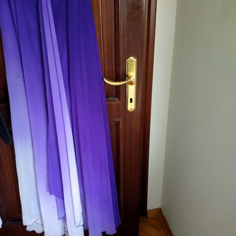 Mor Drapeli Uzun Straplez Kadın Abiye - Görsel 3