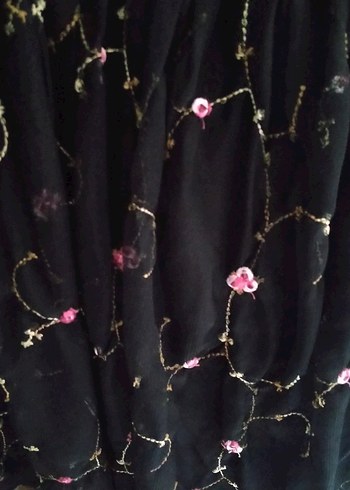 Pembe Nakışlı Uzun Hamile Eteği - Görsel 2