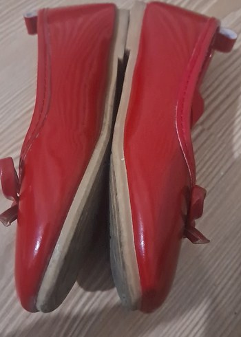 Kız Çocuk Kırmızı Fiyonk Detaylı Babet - Görsel 6