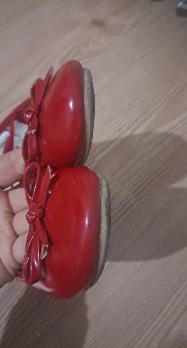 Kız Çocuk Kırmızı Fiyonk Detaylı Babet - Görsel 5