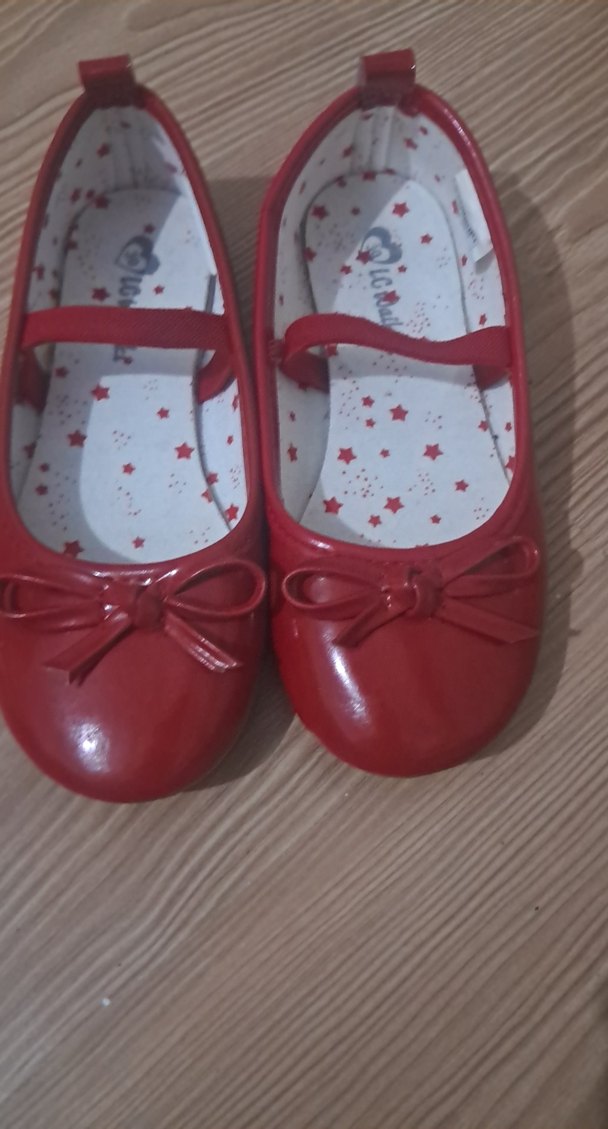 Kız Çocuk Kırmızı Fiyonk Detaylı Babet - Görsel 2