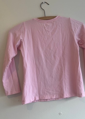 Kız Çocuk Pembe Uzun Kollu Baskılı Tişört - Görsel 4