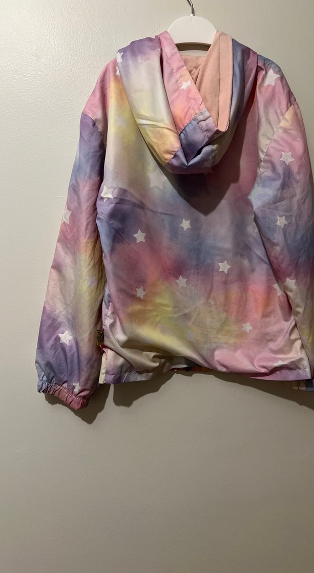 Kız Çocuk Pastel Batik Desenli Yağmurluk - Görsel 3