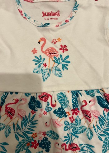 Kız Çocuk Beyaz Kısa Kollu Fırfırlı Elbise - Görsel 2