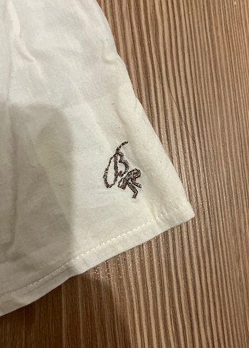 Kız Çocuk Beyaz Kısa Kollu Fırfırlı Elbise - Görsel 4