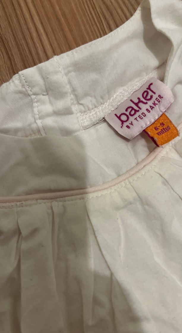 Kız Çocuk Beyaz Kısa Kollu Fırfırlı Elbise - Görsel 3