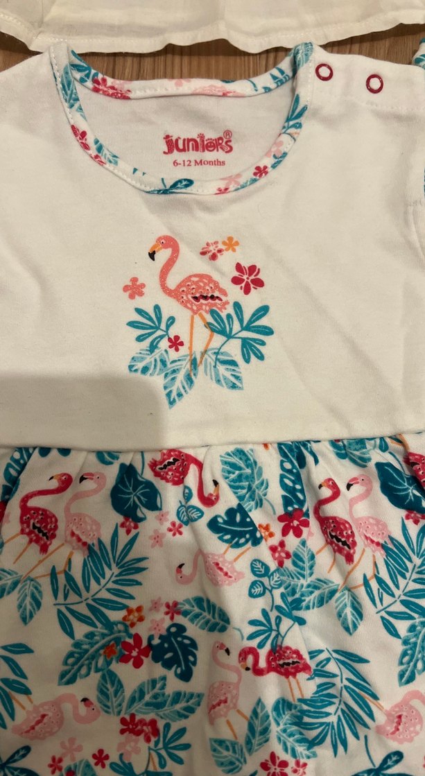 Kız Çocuk Beyaz Kısa Kollu Fırfırlı Elbise - Görsel 2