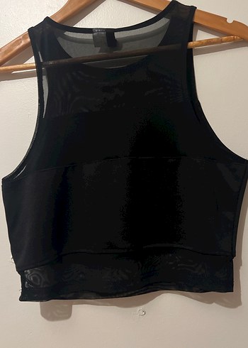 Siyah Yüksek Yakalı Atlet Crop Top - Görsel 5