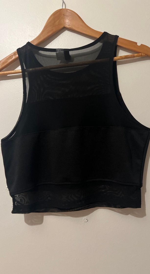 Siyah Yüksek Yakalı Atlet Crop Top - Görsel 5