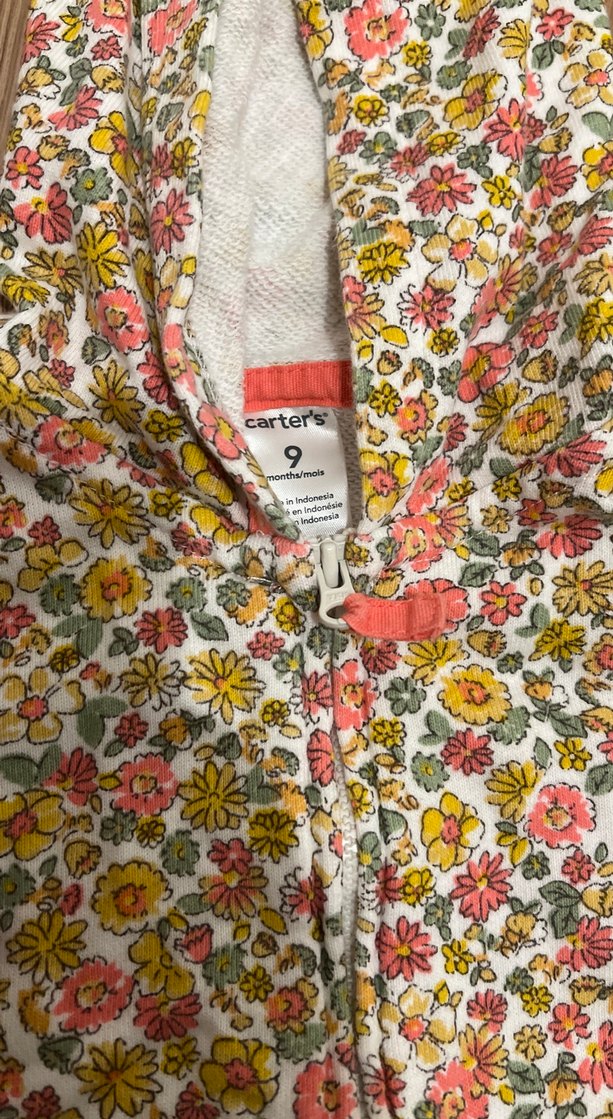 Çiçek Desenli Kapüşonlu Kız Çocuk Ceketi - Görsel 2