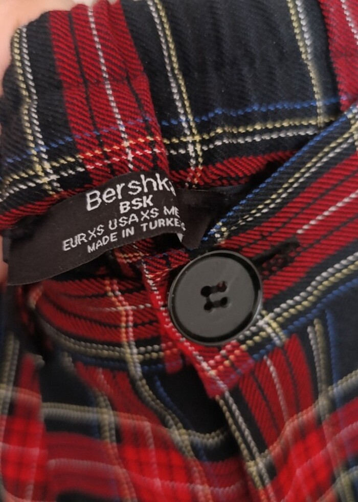 Beki lastikli ekoseli pantolon  - Görsel 4