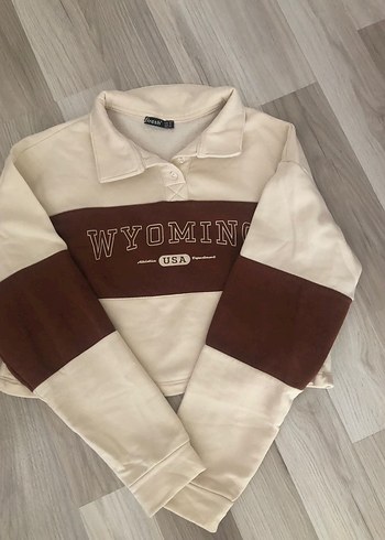 Düğmeli Kahverengi Kadın Sweatshirt