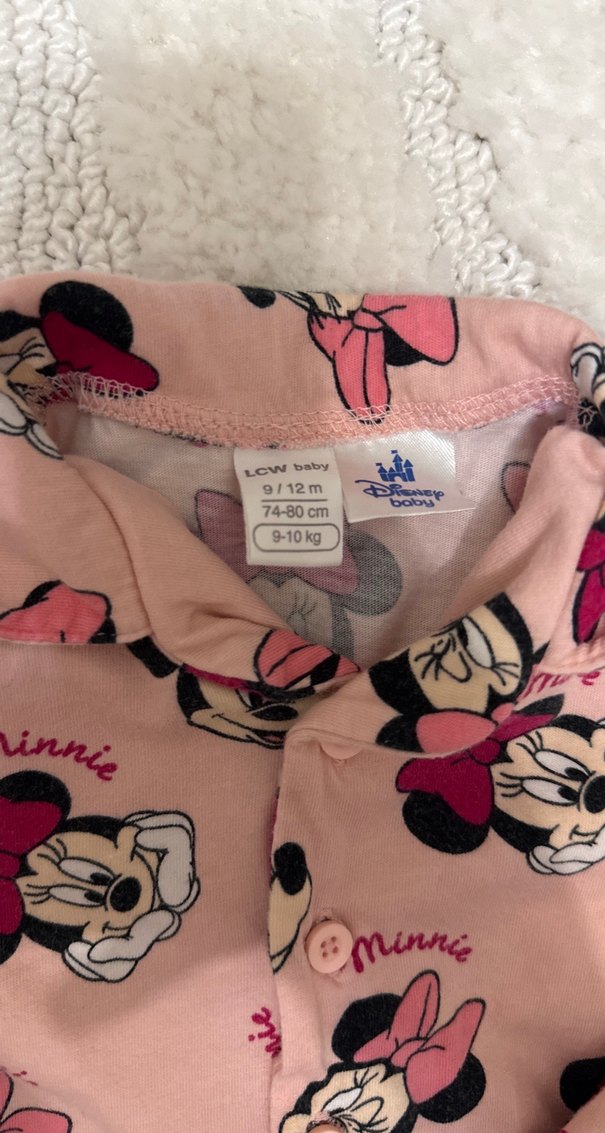 Kız Çocuk Pembe Minnie Baskılı  Pijama - Görsel 2