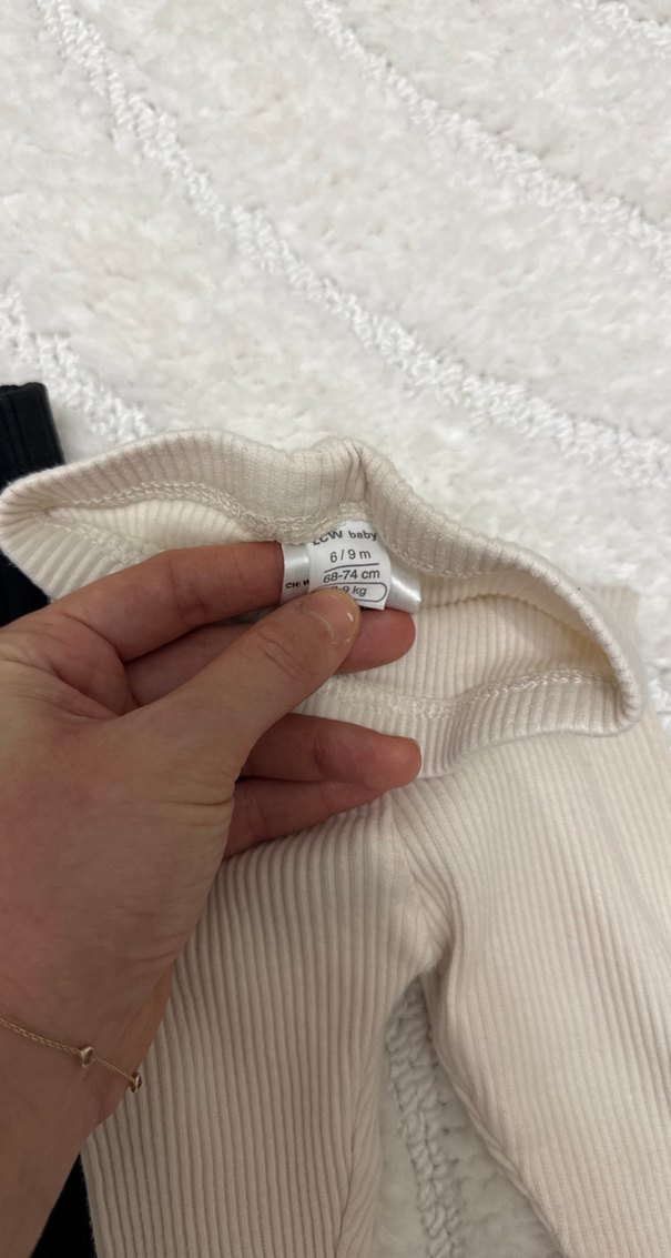 Kız Çocuk Pliseli Pamuklu Tayt 2'li Set - Görsel 3