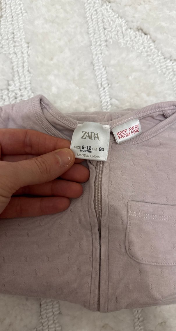 Fermuarlı Gri Bebek Kız Tulum - Görsel 3