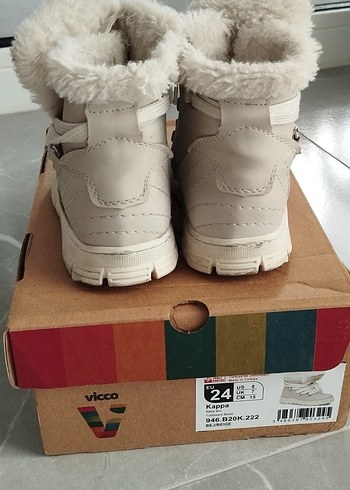 Vicco Beyaz Süet kız Çocuk Botu Velcro