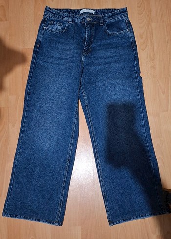 31 Beden Kadın Lacivert Midi Bol Kesim Kot Pantolon
