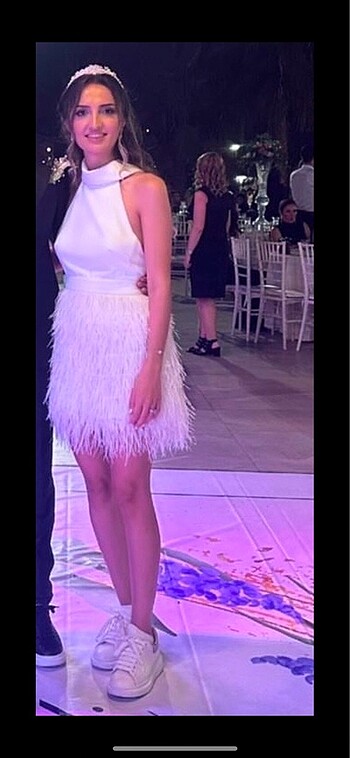 Vakko wedding beyaz gece elbisesi