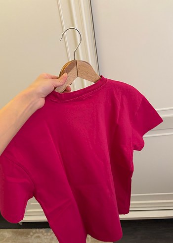 Pull and Bear Pembe Kadın Basic Kısa Kollu Tişört