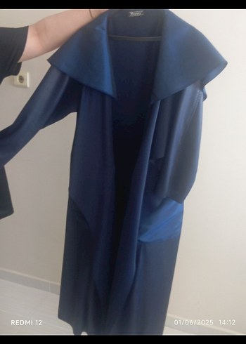 Lacivert Uzun Kadın Kolsuz Elbise - Görsel 2