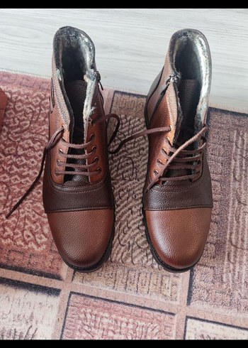 Timsah Desenli Kahverengi Bağcıklı Erkek Bot - Görsel 3