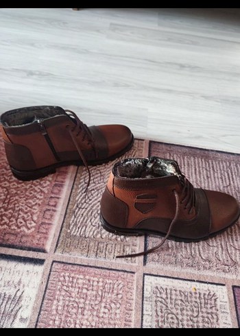 Timsah Desenli Kahverengi Bağcıklı Erkek Bot - Görsel 2