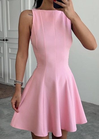 s Beden Zara Pudra Pembe Mini Straplez Elbise