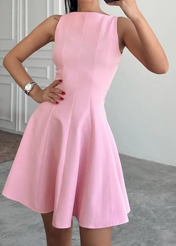 Zara Zara Pudra Pembe Mini Straplez Elbise