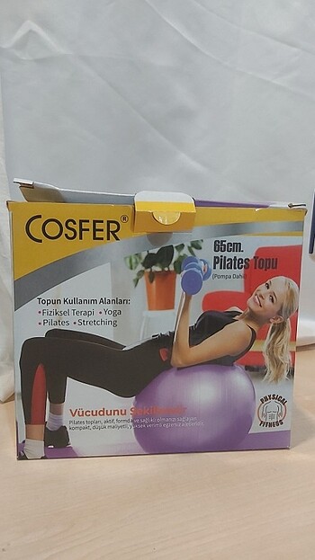  Cosfer pilates topu (65 cm) ve pompası