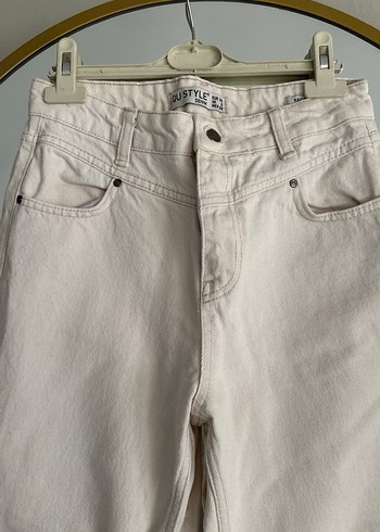 Bej Regular Fit Midi Kadın Kot Pantolon - Görsel 2