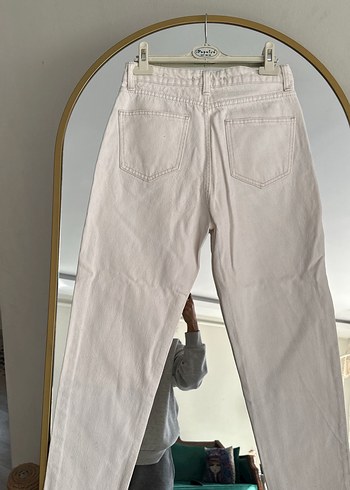 Bej Regular Fit Midi Kadın Kot Pantolon - Görsel 5