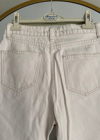 Bej Regular Fit Midi Kadın Kot Pantolon - Görsel 6