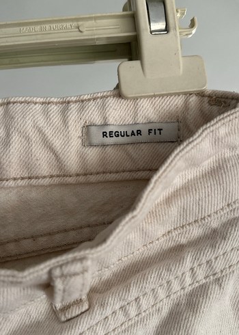 Bej Regular Fit Midi Kadın Kot Pantolon - Görsel 4