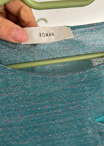 Turkuaz Triko Kadın Sweatshirt - Görsel 3