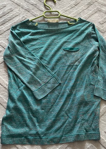 Turkuaz Triko Kadın Sweatshirt - Görsel 4