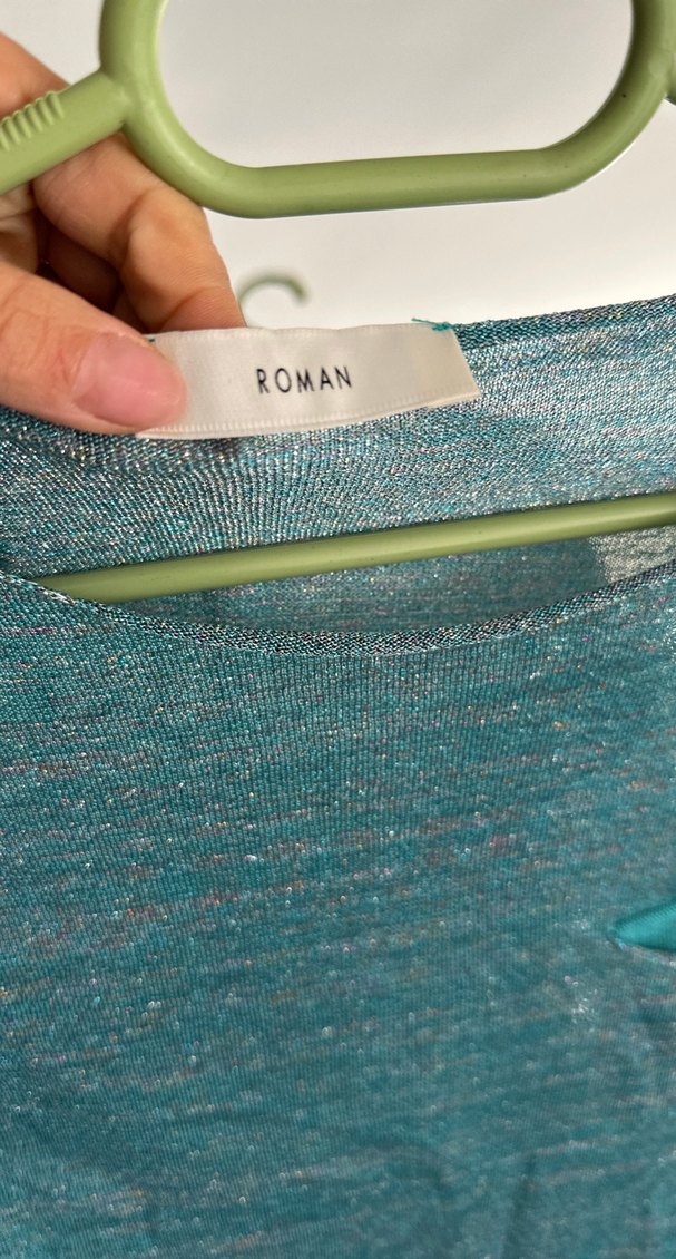 Turkuaz Triko Kadın Sweatshirt - Görsel 3