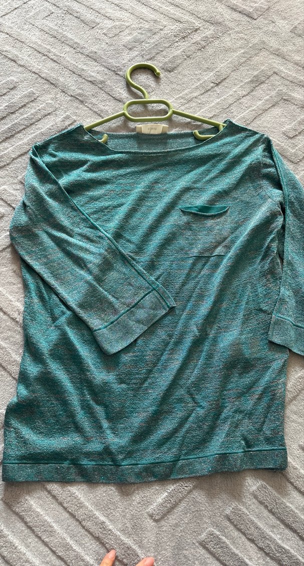 Turkuaz Triko Kadın Sweatshirt - Görsel 4