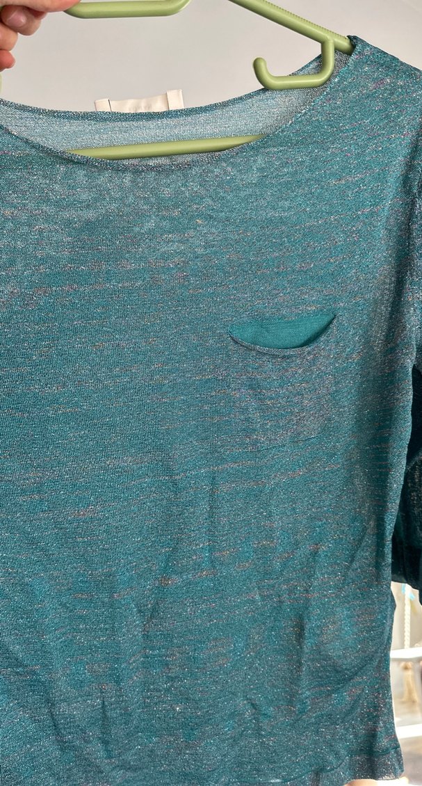 Turkuaz Triko Kadın Sweatshirt - Görsel 2