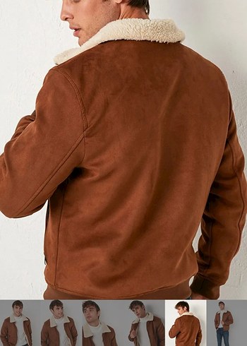 Kürk yaka süet Mont - Görsel 2