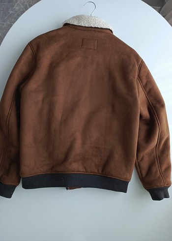 Kürk yaka süet Mont - Görsel 4