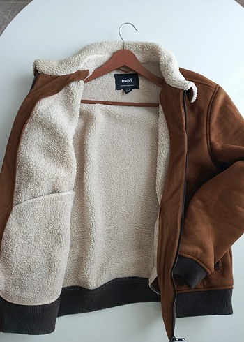 Kürk yaka süet Mont - Görsel 3