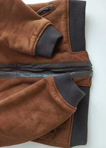 Kürk yaka süet Mont - Görsel 6